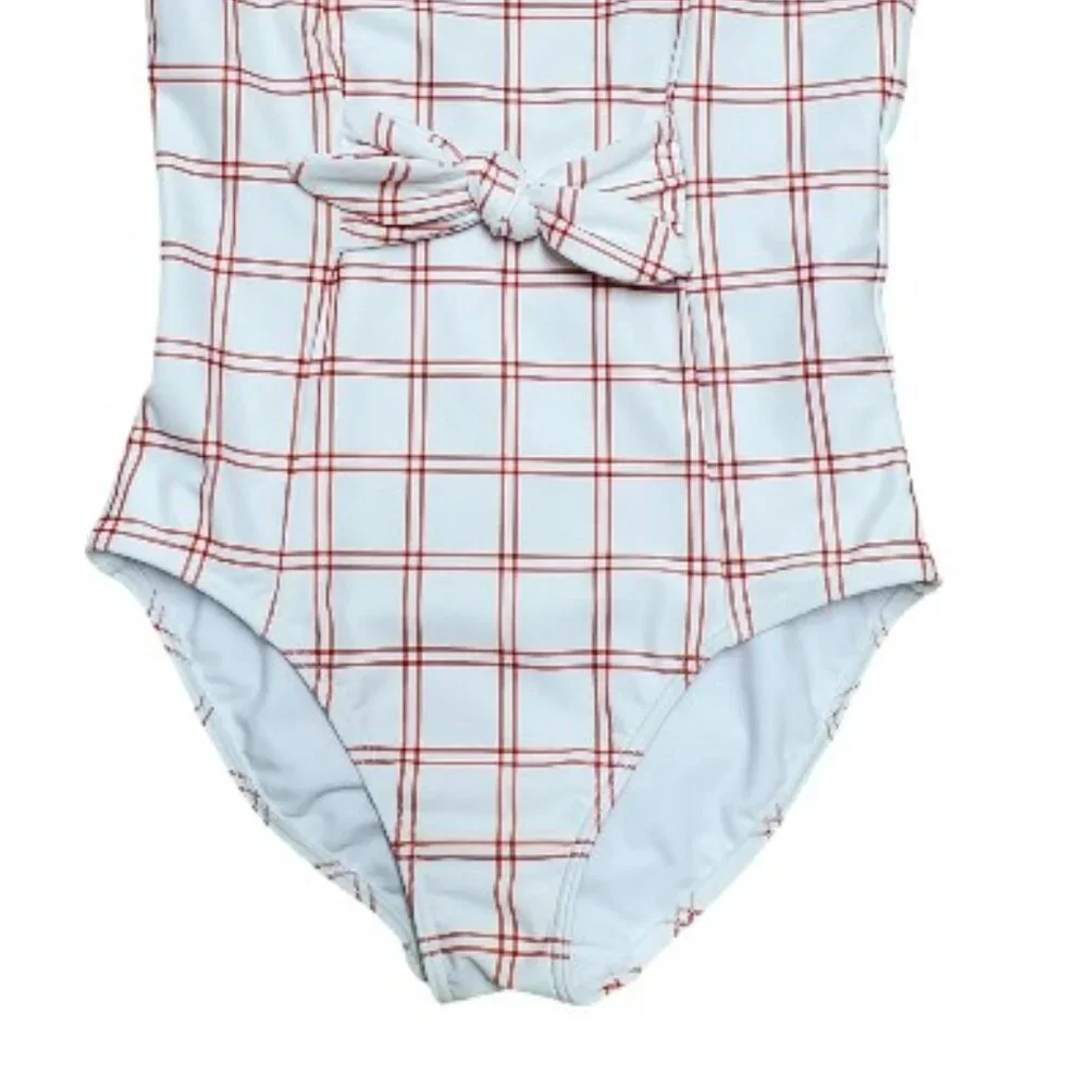 NWOT Minnow Red and White Swimsuit Size 9-10 One Piece - Picture 3 of 7
